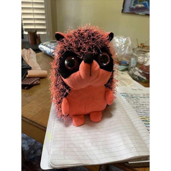 neon orange Hedgedhog stuffed animal. 8 inch by redemption plus - Picture 1 of 7